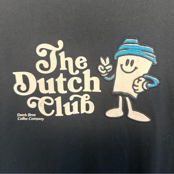 Dutch Bros Black “The Dutch Club” SMALL+ MEDIUM+LARGE Long Sleeve T VINTAGE - Picture 3 of 8
